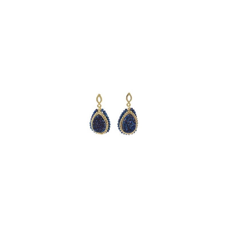 aretes druzy enmarcado