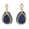aretes druzy enmarcado