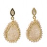 aretes druzy enmarcado