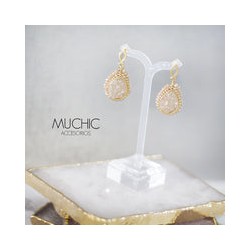 aretes druzy enmarcado