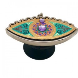 Phone Grip con OJO de madera pintada a mano