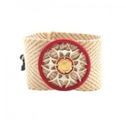 Pulsera ancha chakra “Muladara” color rojo