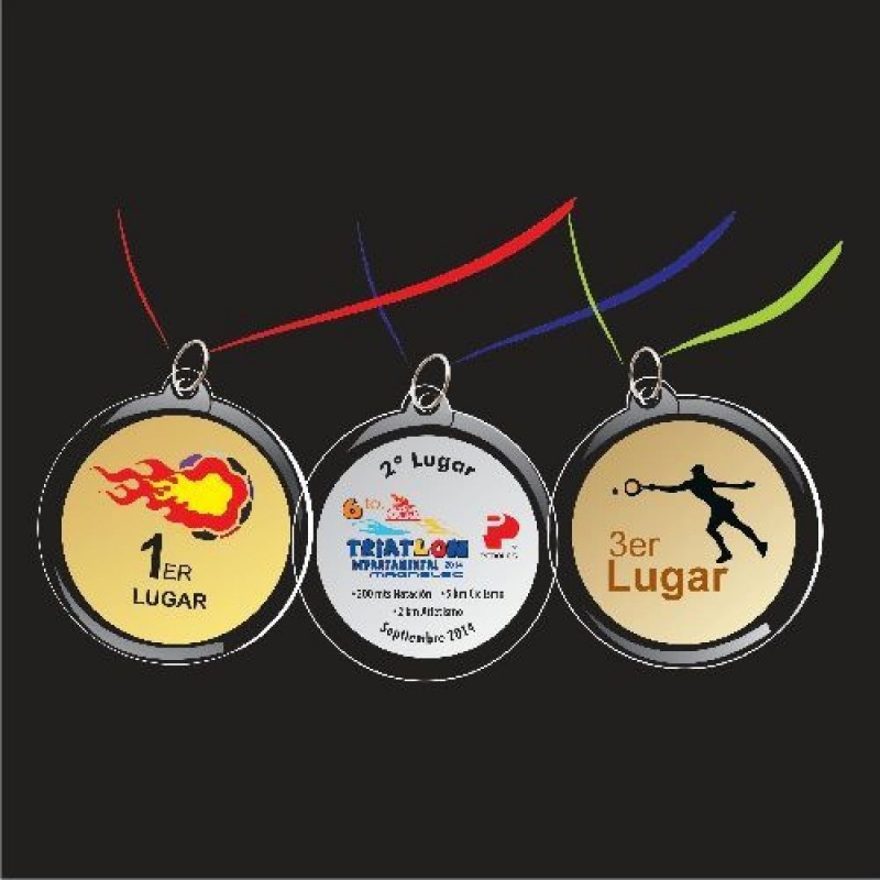 MEDALLA DE ACRILICO de 6 cms. DE DIAMETRO