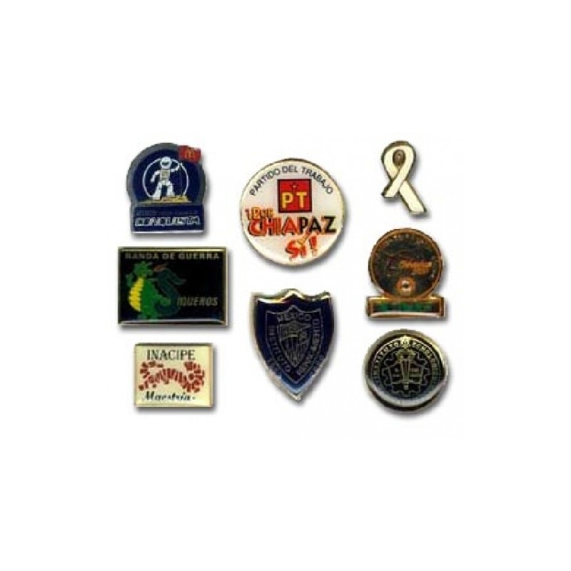 PINS PLASTICO METALIZADO CON IMPRESION DIGITAL CON...