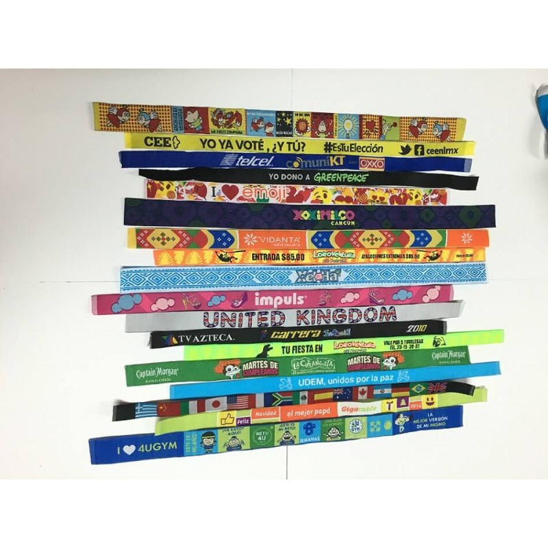 PULSERA BORDADA DE TAFETA O DAMASCO MED. 1.5 X 28....