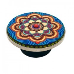 Phone Grip con MANDALA de madera pintada a mano