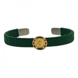 Pulsera chakra “Anahata” bordada en verde de acero inoxidable