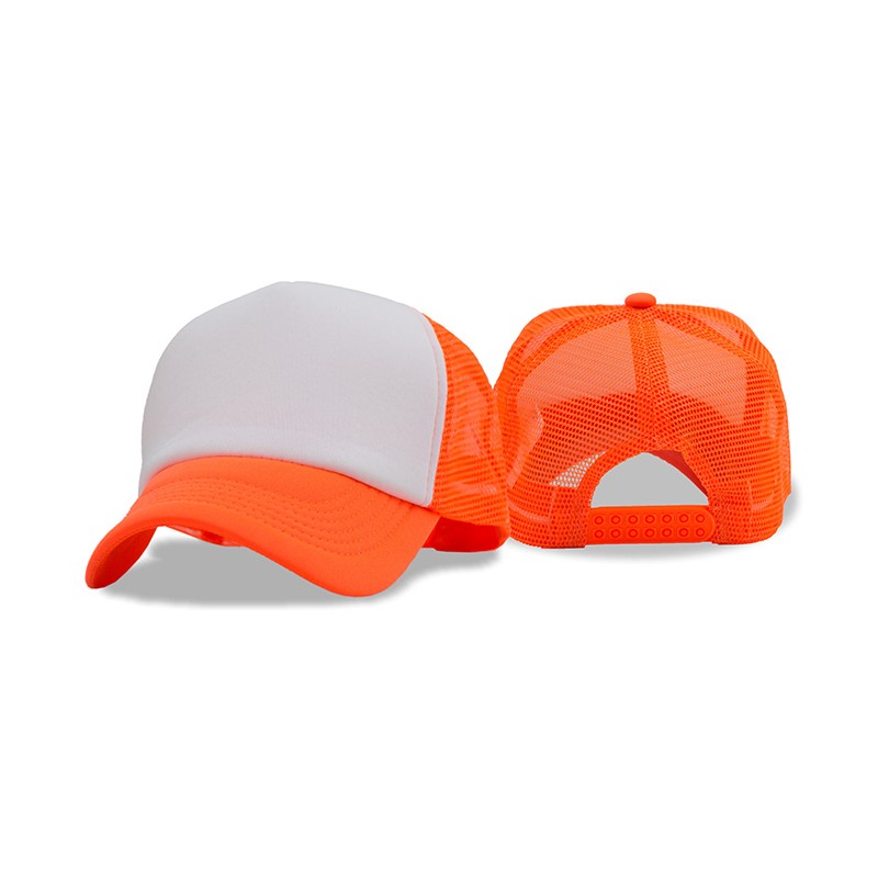 GORRA TRUCKER FRENTE BLANCO CON MALLA DE COLOR CON...