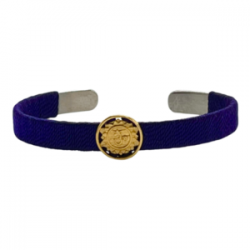Pulsera chakra “Sahasrara” bordada en morado morado de acero inoxidable