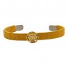 Pulsera chakra “Manipura” bordada en amarillo de acero inoxidable