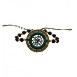 Pulsera con atrapasueños tejido a mano