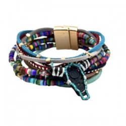 Pulsera con toro de metal calado vintage