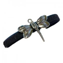 Pulsera de acero inoxidable bordada con libélula