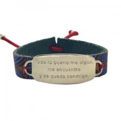 Pulsera con placa y decreto en gamuza pintada
