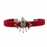 Pulsera de acero inoxidable bordada en rojo con OJO