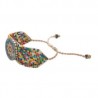 Pulsera de chaquira con Mandala de madera pintado a mano