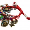 Pulsera de hilo ROJA con dijes de diferentes metales, piedras y amuletos