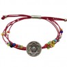 Pulsera de hilo encerado ROJO con chaquira