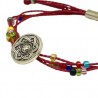 Pulsera de hilo encerado ROJO con chaquira