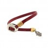 Pulsera de piel con palabras color rojo y broche ajustable