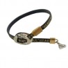 Pulsera de piel con palabras color chocolate y broche ajustable