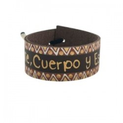 Pulsera de piel pintada “Mente, Cuerpo y Espíritu”.