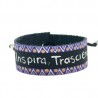 Pulsera de piel pintada “Vibra, Inspira, Trasciende”