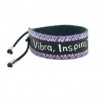Pulsera de piel pintada “Vibra, Inspira, Trasciende”