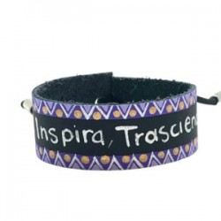 Pulsera de piel pintada “Vibra, Inspira, Trasciende”