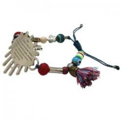 Pulsera de placa ajustable con decreto color plata (ojo)