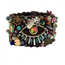 Pulsera tejida bordada con atrapasueños tejida a mano