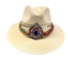Sombrero con mecate y tela trenzados