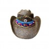 Sombrero con trenza de yute y colores flor