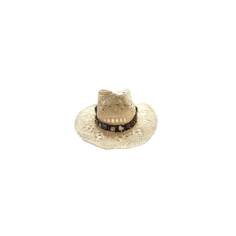 Sombrero Country flex color paja con cafe