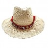 Sombrero Country flex color paja con rojo