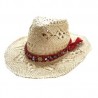 Sombrero Country flex color paja con rojo