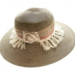 Sombrero de Celulosa color café y cinta bordada