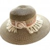 Sombrero de Celulosa color café y cinta bordada