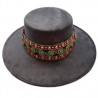 Sombrero de Gamuza gris con cinta bordada