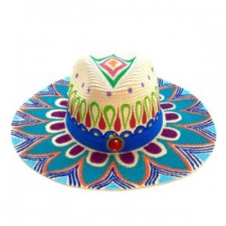 Sombrero pintado a mano pieza única Oaxaca