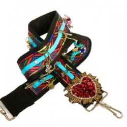 Asa para bolsa con diferentes dijes hecha a mano parche de corazón